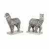 Wholesale 🔔 GRAYSON LANE Set of 2 10 In., 9 In. Silver Eclectic Llama Sculpture Resin 💯