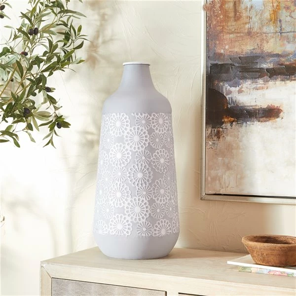 Hot Sale 🔔 GRAYSON LANE 22 In. x 10 In. French Country Vase Grey Iron 💯 2 Hot Sale 🔔 GRAYSON LANE 22 In. x 10 In. French Country Vase Grey Iron 💯 - Image 2