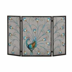 Cheap 🧨 GRAYSON LANE 32 In. x 48 In. Eclectic Fireplace Screen Black Metal 🛒