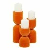 Budget 🔥 GRAYSON LANE Set of 3 13 In., 10 In., 7 In. Modern Candle Holder Orange M ✔️