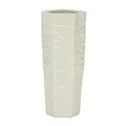 Promo 😍 GRAYSON LANE 13 In. x 5 In. Contemporary Vase White Ceramic ✨ -GRAYSON LANE Sales 2022 330857912 AlternateImage4 l