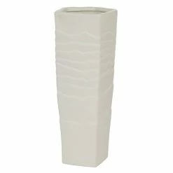 Promo 😍 GRAYSON LANE 13 In. x 5 In. Contemporary Vase White Ceramic ✨