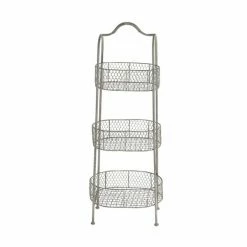 Deals 🌟 GRAYSON LANE 41 In. x 15 In. Farmhouse 3 Tier Tray Stand White Iron 🔔 -GRAYSON LANE Sales 2022 330857913 AlternateImage4 l