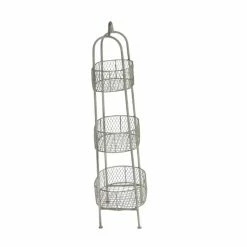 Deals 🌟 GRAYSON LANE 41 In. x 15 In. Farmhouse 3 Tier Tray Stand White Iron 🔔 -GRAYSON LANE Sales 2022 330857913 AlternateImage5 l