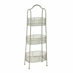 Deals 🌟 GRAYSON LANE 41 In. x 15 In. Farmhouse 3 Tier Tray Stand White Iron 🔔