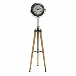 Outlet 🔔 GRAYSON LANE 62 In. x 16 In. Industrial Clock Black Metal 🧨