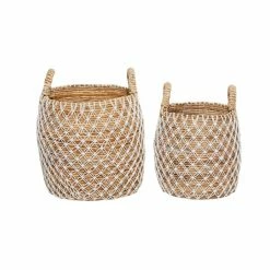 Budget ⭐ GRAYSON LANE Set of 2 19 In., 17 In. Coastal Storage Basket Brown Banana ❤️ -GRAYSON LANE Sales 2022 330857940 AlternateImage5 l