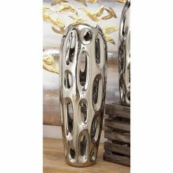 Cheapest 👍 GRAYSON LANE 21 In. x 7 In. Contemporary Vase Silver Ceramic 🎁 -GRAYSON LANE Sales 2022 330857943 AlternateImage1 l
