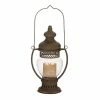 Wholesale ❤️ GRAYSON LANE 14 In. x 8 In. Rustic Candle Holder Lantern Brown Iron ✨