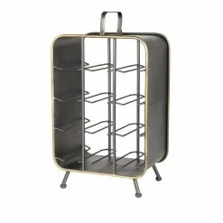 Outlet 💯 GRAYSON LANE 21 In. x 14 In. Industrial Wine Holder Rack Black Metal 🥰 -GRAYSON LANE Sales 2022 330857947 AlternateImage4 l