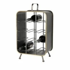 Outlet ๐ฏ GRAYSON LANE 21 In. x 14 In. Industrial Wine Holder Rack Black Metal ๐ฅฐ