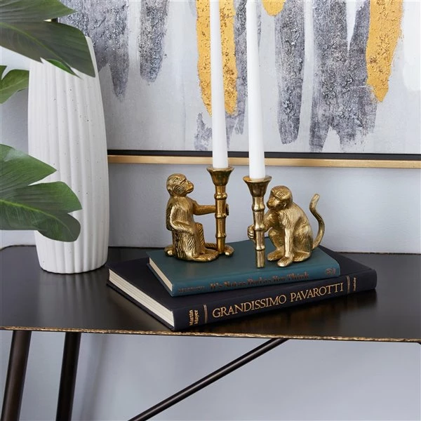 Best Pirce 🛒 GRAYSON LANE Set of 2 3 In. x 5 In. Glam Candle Holder Gold Aluminum 😍 2 Best Pirce 🛒 GRAYSON LANE Set of 2 3 In. x 5 In. Glam Candle Holder Gold Aluminum 😍 - Image 2