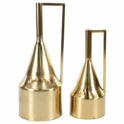 Top 10 🤩 GRAYSON LANE Set of 2 17 In., 21 In. Glam Vase Gold Metal 🔔