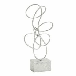 Coupon 😍 GRAYSON LANE 22 In. x 10 In. Contemporary Sculpture Silver Metal Abstract 🧨