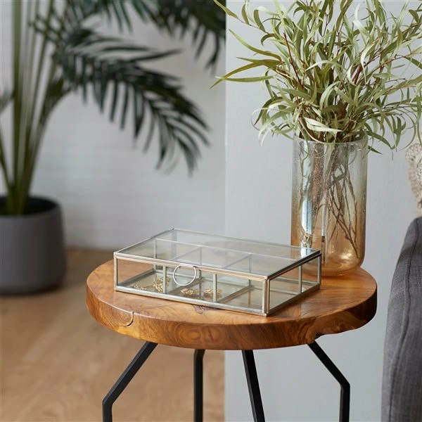 Best Sale 🎉 GRAYSON LANE 2 In. x 9 In. Modern Jewelry Box Silver Glass ❤️ 2 Best Sale 🎉 GRAYSON LANE 2 In. x 9 In. Modern Jewelry Box Silver Glass ❤️ - Image 2