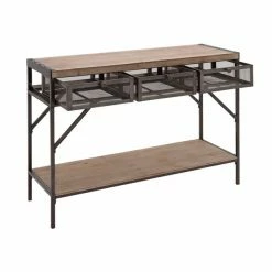 Buy 💯 Grayson Lane 32 In. x 43 In. Industrial Console Table Brown ❤️ -GRAYSON LANE Sales 2022 330858022 AlternateImage5 l