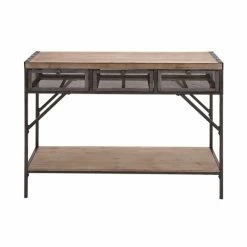 Buy π― Grayson Lane 32 In. x 43 In. Industrial Console Table Brown β€οΈ