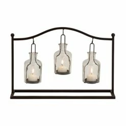 Cheap 🎉 GRAYSON LANE 11 In. x 4 In. Farmhouse Candle Holder Lantern Black Iron 🌟