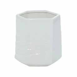 Deals 🥰 GRAYSON LANE 7 In. x 7 In. Contemporary Vase White Ceramic 🎁 -GRAYSON LANE Sales 2022 330858046 AlternateImage4 l