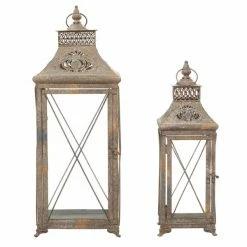 Best Sale ✔️ GRAYSON LANE Set of 2 24 In., 18 In. Traditional Lantern Brown Metal 🧨 -GRAYSON LANE Sales 2022 330858051 AlternateImage5 l
