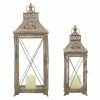 Best Sale ✔️ GRAYSON LANE Set of 2 24 In., 18 In. Traditional Lantern Brown Metal 🧨