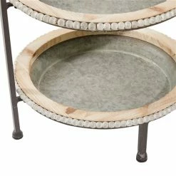 Cheap ✨ Grayson Lane Farmhouse Tiered Server - Grey Metal - 20-in X 16-in 🧨 -GRAYSON LANE Sales 2022 330858146 AlternateImage3 l