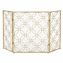 New 💯 Grayson Lane Contemporary Fireplace Screen - Gold Metal - 31-in X 53-in 💯