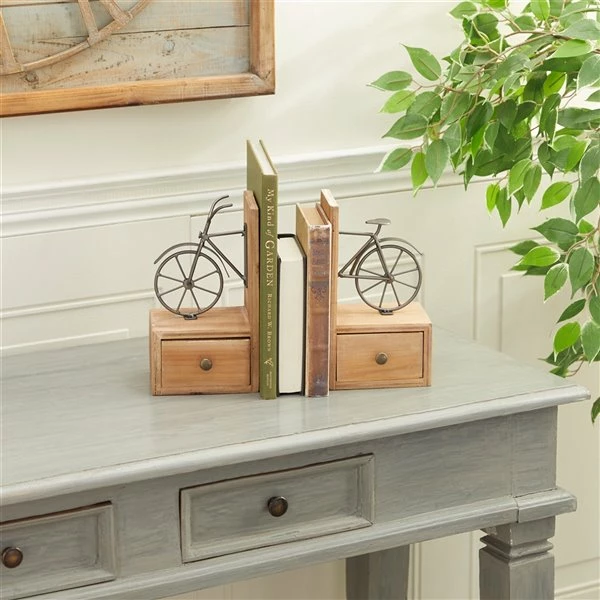 Buy 🌟 Grayson Lane Farmhouse Bookends - Brown Wood - 9-in X 5-in 😀 2 Buy 🌟 Grayson Lane Farmhouse Bookends - Brown Wood - 9-in X 5-in 😀 - Image 2