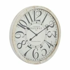 Discount 👍 Grayson Lane Analog 24-in x 24-in White Round Vintage Wall Standard Clock ✔️ -GRAYSON LANE Sales 2022 330858169 AlternateImage5 l