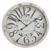 Discount 👍 Grayson Lane Analog 24-in x 24-in White Round Vintage Wall Standard Clock ✔️