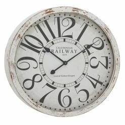 Discount 👍 Grayson Lane Analog 24-in x 24-in White Round Vintage Wall Standard Clock ✔️