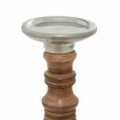 Promo 😀 Grayson Lane 3-Candle Pillar Holder - 12-in, 15-in, 18-in - Brown Mango Wood 😀 -GRAYSON LANE Sales 2022 330858173 AlternateImage3 l