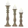 Budget 😍 Grayson Lane 3-Candle Wood Pillar Holder - 18-in, 15-in, 12-in 🥰