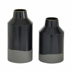 Wholesale 👏 Grayson Lane Set of 2 10-in , 12-in Contemporary Vase - Black Metal 😀 -GRAYSON LANE Sales 2022 330858180 AlternateImage4 l