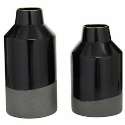 Wholesale ๐ Grayson Lane Set of 2 10-in , 12-in Contemporary Vase - Black Metal ๐