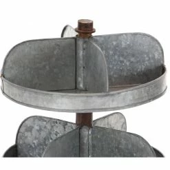 Best deal 🥰 Grayson Lane Farmhouse 2 Tier Tray Stand - Grey Iron - 13-in X 12-in 🌟 -GRAYSON LANE Sales 2022 330858185 AlternateImage2 l