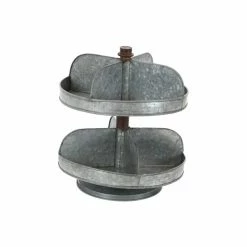 Best deal 🥰 Grayson Lane Farmhouse 2 Tier Tray Stand - Grey Iron - 13-in X 12-in 🌟 -GRAYSON LANE Sales 2022 330858185 AlternateImage5 l