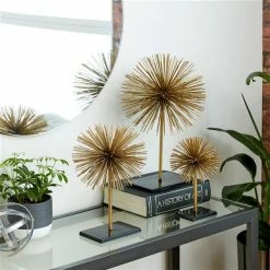 Coupon 😀 Grayson Lane Set of 3 10-in , 13-in , 17-in - Gold Contemporary Geometric Sculpture - Metal 🥰 -GRAYSON LANE Sales 2022 330858186 AlternateImage1 l