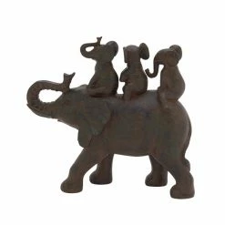 New 🧨 Grayson Lane Eclectic Elephant Sculpture - Brown Poly Stone - 10-in X 10-in 🧨 -GRAYSON LANE Sales 2022 330858197 AlternateImage4 l
