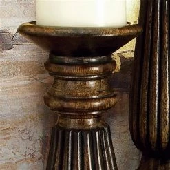 Outlet 😉 Grayson Lane 3-Candle Pillar Holder - 18-in, 15-in, 12-in -Brown Mango Wood 😀 -GRAYSON LANE Sales 2022 330858201 AlternateImage3 l