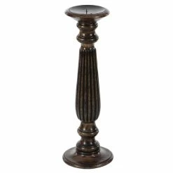 Outlet 😉 Grayson Lane 3-Candle Pillar Holder - 18-in, 15-in, 12-in -Brown Mango Wood 😀 -GRAYSON LANE Sales 2022 330858201 AlternateImage5 l