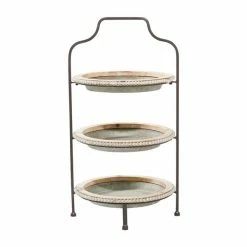 Hot Sale ✨ Grayson Lane Farmhouse Tiered Server - Grey Metal - 29-in X 16-in 🥰 -GRAYSON LANE Sales 2022 330858202 AlternateImage4 l