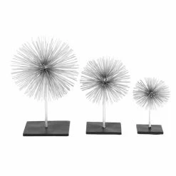 Best deal ⭐ Grayson Lane Set of 3 10-in , 13-in , 17-in Silver Contemporary Geometric Sculpture - Metal 🔔 -GRAYSON LANE Sales 2022 330858209 AlternateImage3 l