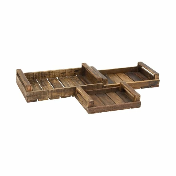 Brand new ๐ Grayson Lane Set of 3 28-in , 23-in , 19-in Farmhouse Tray - Brown Wood โญ 4 Brand new ๐ Grayson Lane Set of 3 28-in , 23-in , 19-in Farmhouse Tray - Brown Wood โญ - Image 4