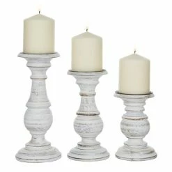 Brand new 😀 Grayson Lane 3-Candle Wood Pillar Holder (10-in, 8-in, 6-in) 🌟