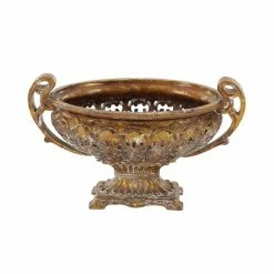 Budget 🔥 Grayson Lane Traditional Decorative Bowl - Gold Resin - 12-in x 19-in 👏 -GRAYSON LANE Sales 2022 330858225 AlternateImage4 l