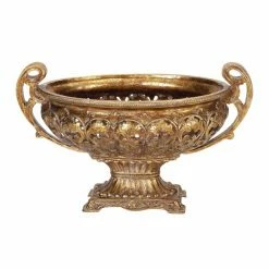 Budget 🔥 Grayson Lane Traditional Decorative Bowl - Gold Resin - 12-in x 19-in 👏