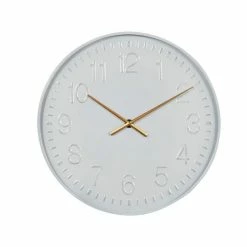 Outlet 🌟 Grayson Lane Analog 24-in x 24-in White Round Wall Standard Clock ✔️