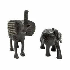 Brand new ⌛ Grayson Lane Set of 2 9-in x 6-in - Black Traditional Elephant Sculpture - Aluminum 😍 -GRAYSON LANE Sales 2022 330858231 AlternateImage4 l