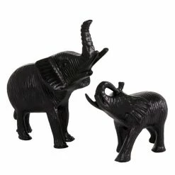 Brand new ⌛ Grayson Lane Set of 2 9-in x 6-in - Black Traditional Elephant Sculpture - Aluminum 😍